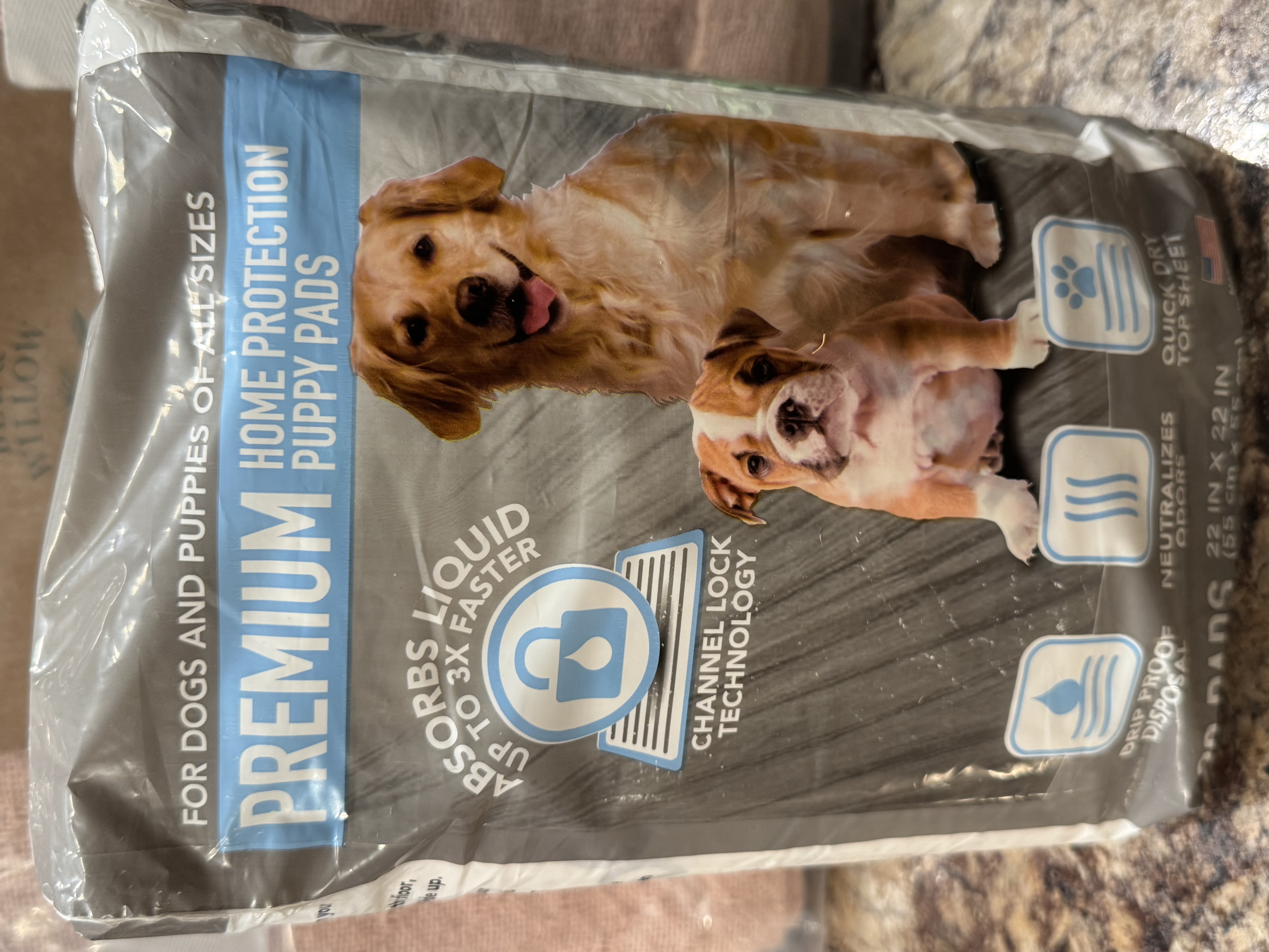 Premium Home Protection Puppy Pads, 22 x 22 in.